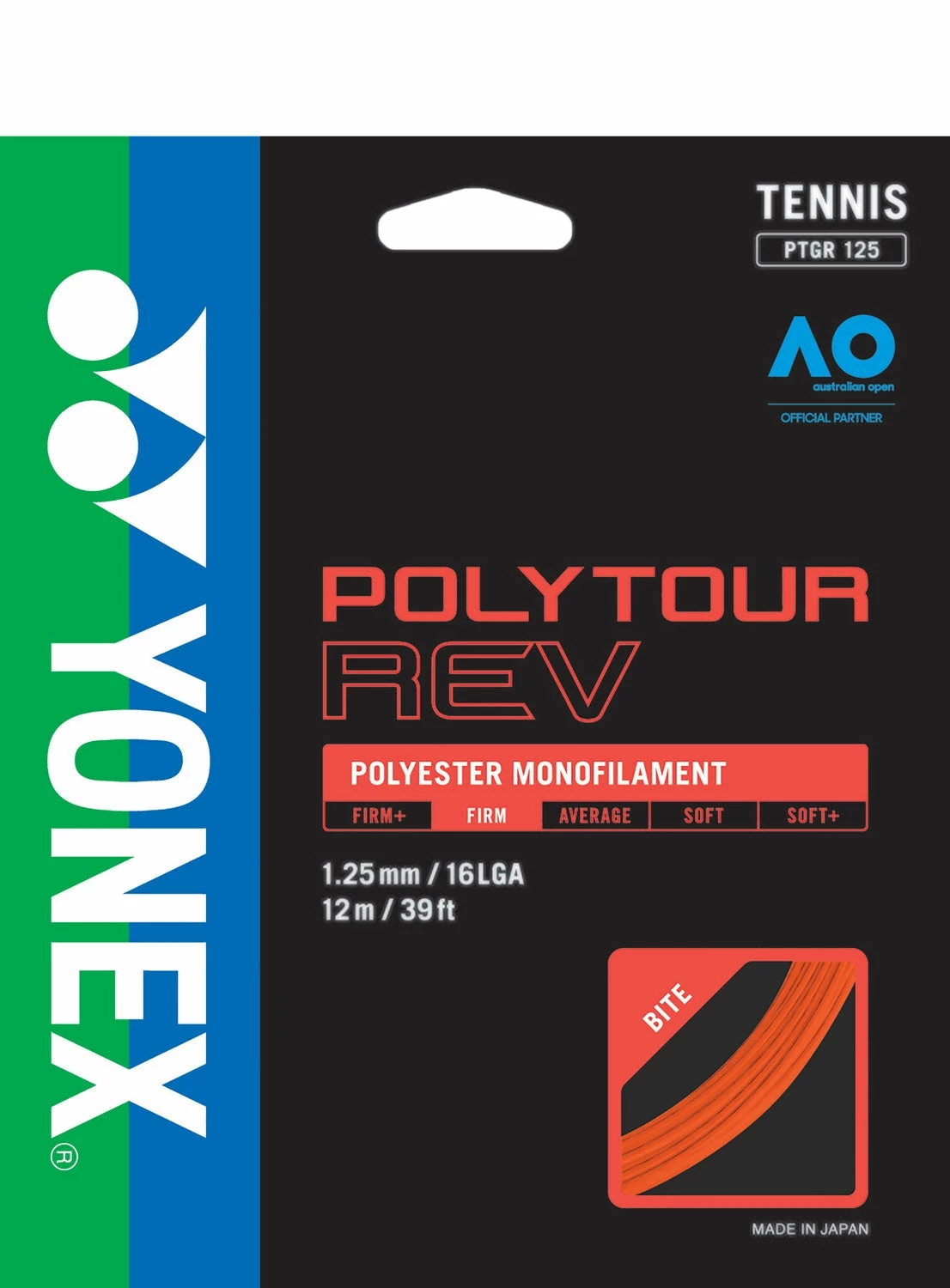Yonex Polytour REV 125 - Bright Orange 3 Yonex Polytour REV 125 - Bright Orange